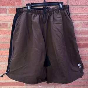 Borah Mountain Bike Cycling Shorts Mens XL Brown Padded Baggy MTB Zip Pockets